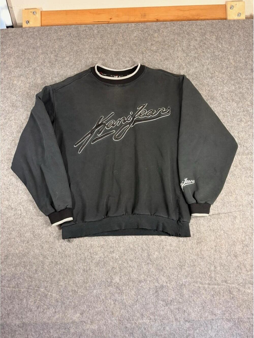 Vintage 90's Karl Kani Embroidered Spell Out Crewneck Sweatshirt Size Medium
